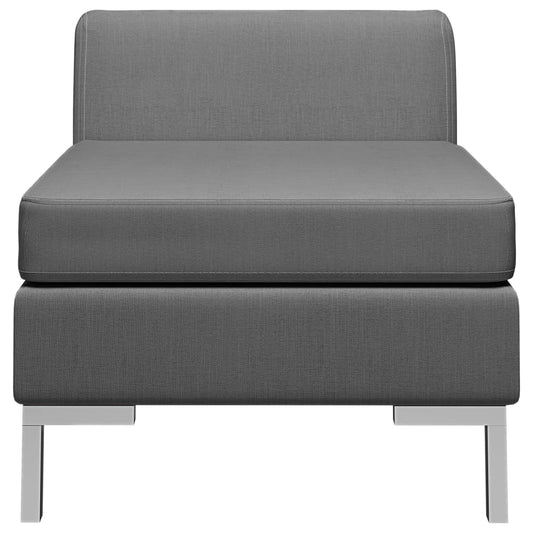 Mittelsofa Modular mit Auflage Stoff Dunkelgrau