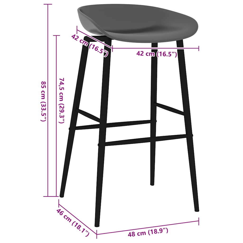 Barhocker 4 Stk. Grau