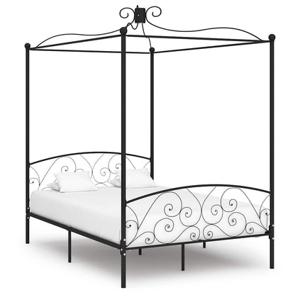 Himmelbett-Gestell Schwarz Metall 120 x 200 cm
