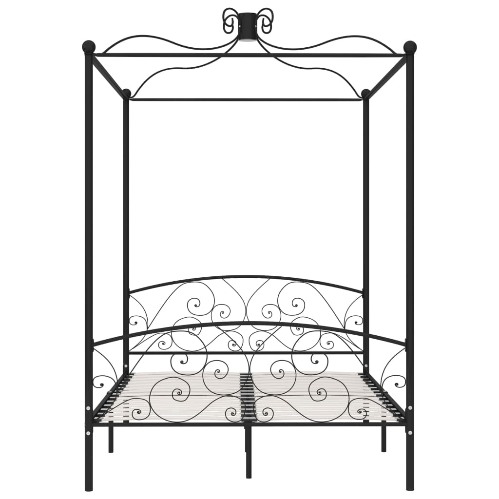 Himmelbett-Gestell Schwarz Metall 120 x 200 cm