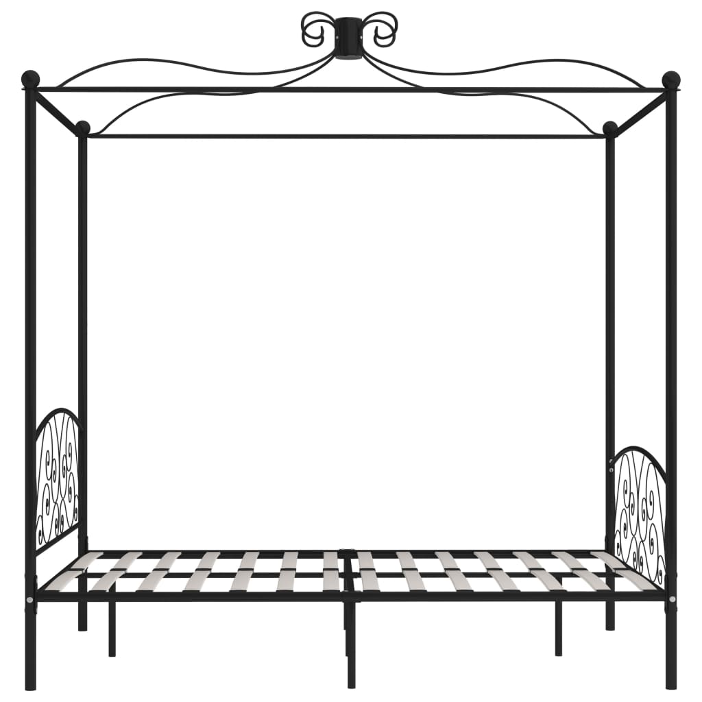 Himmelbett-Gestell Schwarz Metall 120 x 200 cm