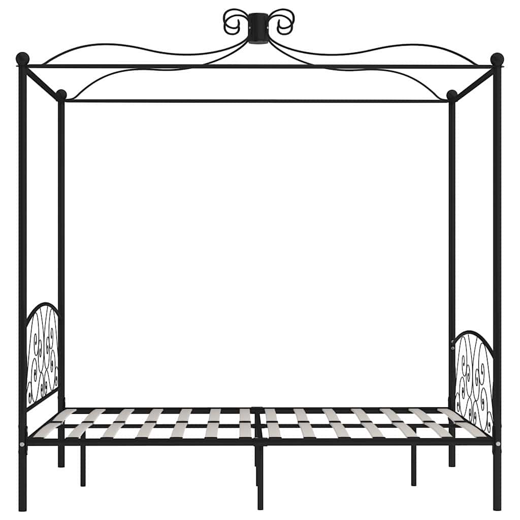 Himmelbett-Gestell Schwarz Metall 120 x 200 cm