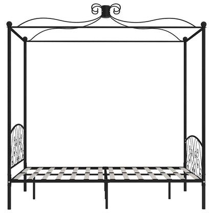 Himmelbett-Gestell Schwarz Metall 120 x 200 cm
