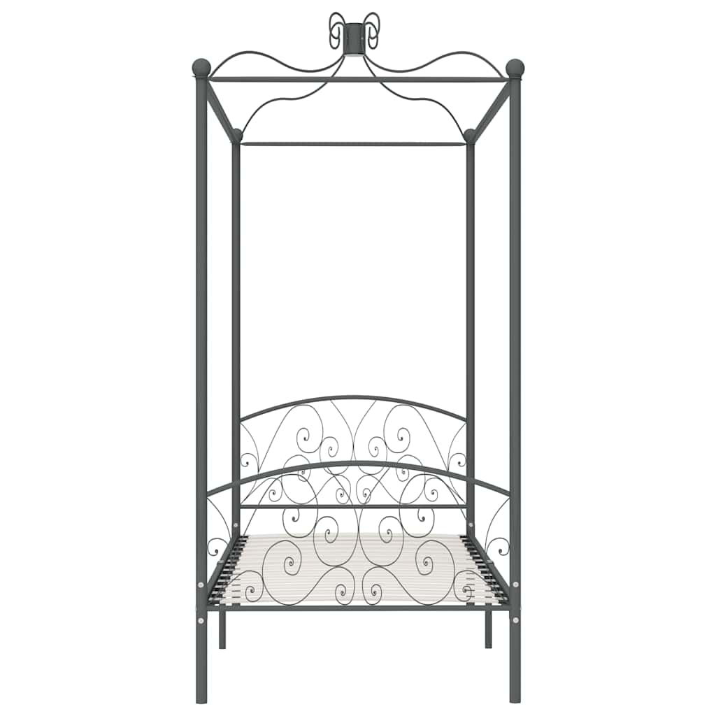 Himmelbett-Gestell Grau Metall 90 x 200 cm