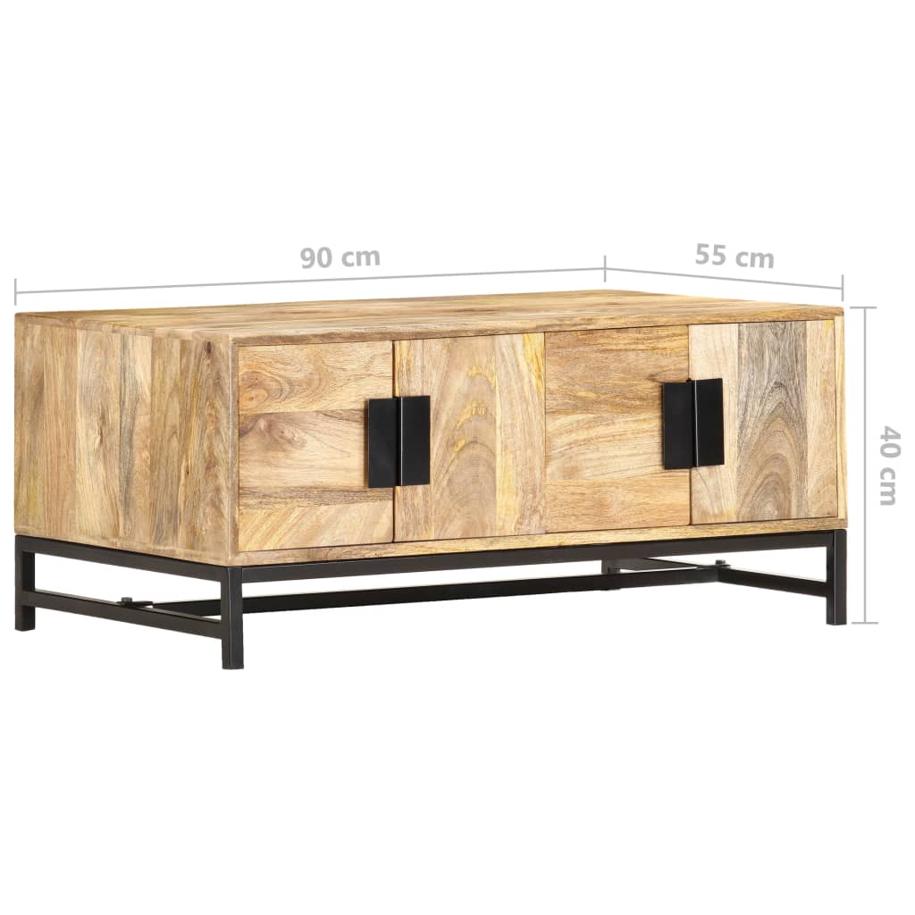Table basse 90 x 55 x 40 cm en bois de manguier massif