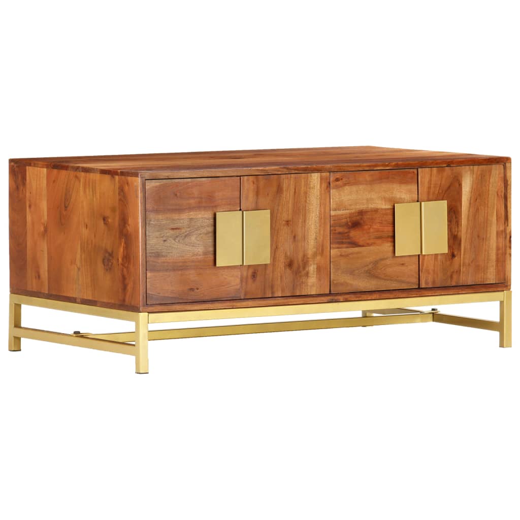 Couchtisch 90 x 55 x 40 cm Massivholz Akazie