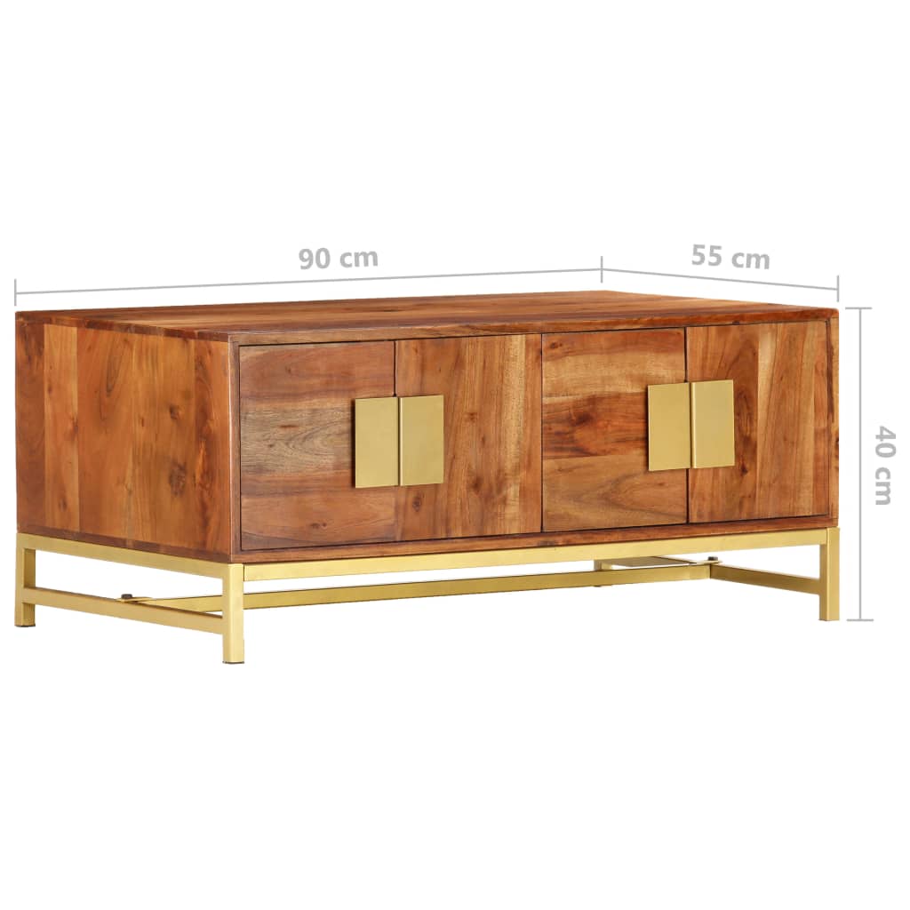 Couchtisch 90 x 55 x 40 cm Massivholz Akazie