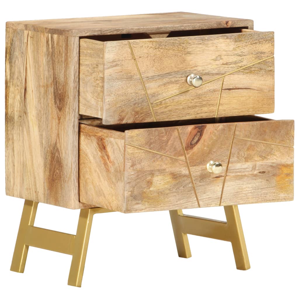 Nachttisch 40 x 30 x 50 cm Mangoholz Massiv