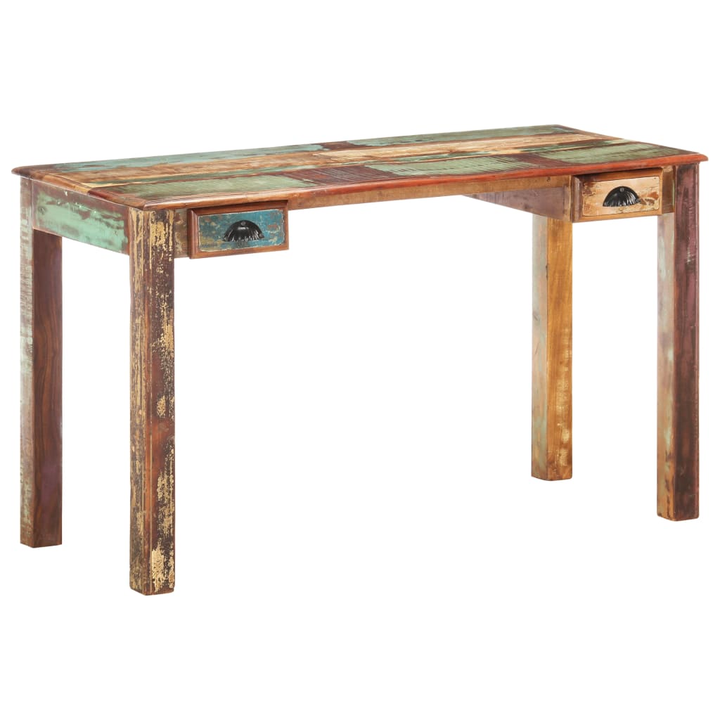 Schreibtisch 130x55x76 cm Altholz Massiv