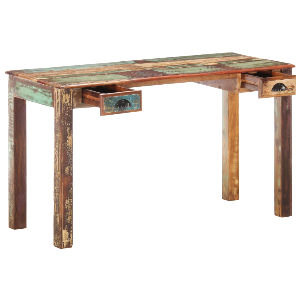 Schreibtisch 130x55x76 cm Altholz Massiv