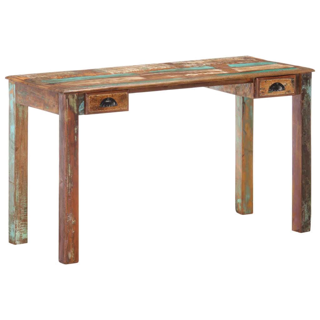 Schreibtisch 130x55x76 cm Altholz Massiv