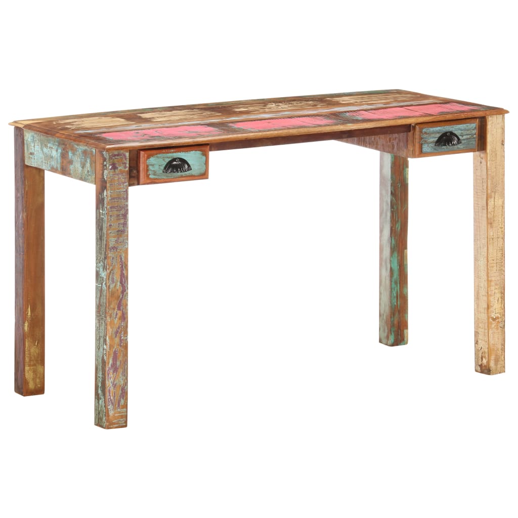 Schreibtisch 130x55x76 cm Altholz Massiv
