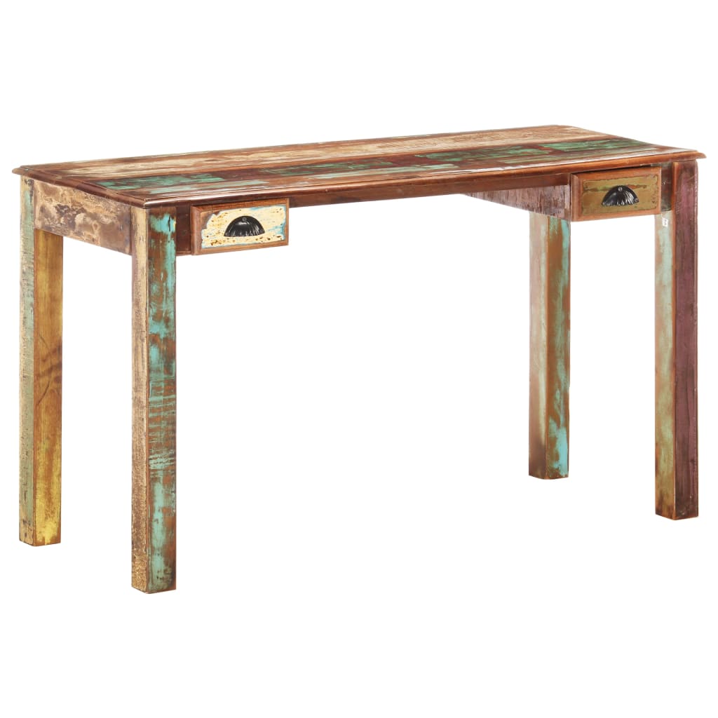 Schreibtisch 130x55x76 cm Altholz Massiv