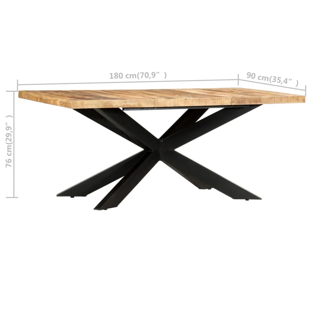 Esstisch 180 x 90 x 76 cm Raues Mango-Massivholz