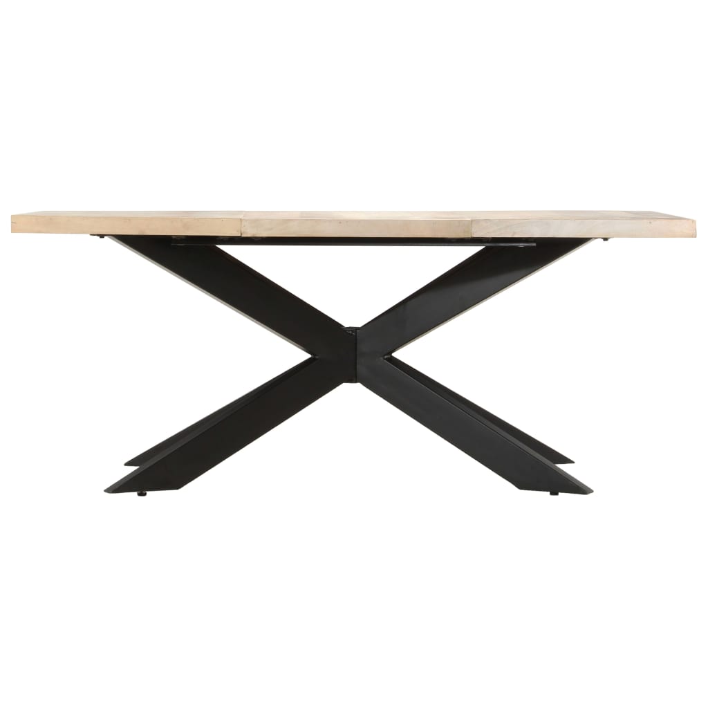 Table à manger 180 x 90 x 76 cm en bois de manguier massif blanchi