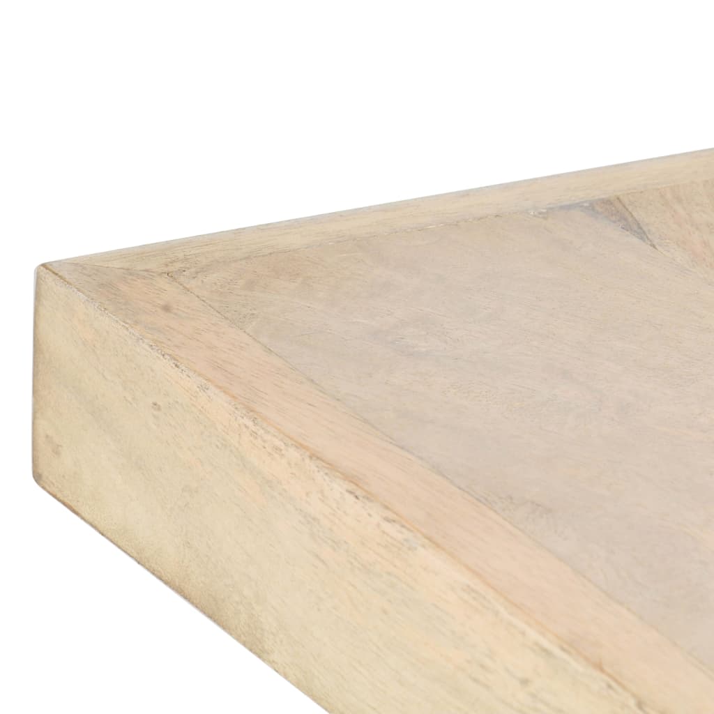 Table à manger 180 x 90 x 76 cm en bois de manguier massif blanchi