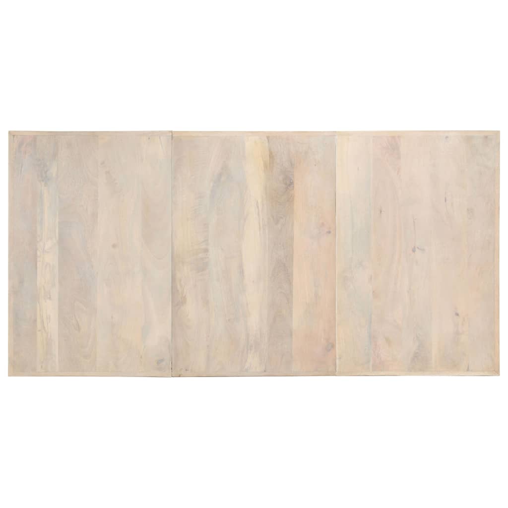 Table à manger 180 x 90 x 76 cm en bois de manguier massif blanchi