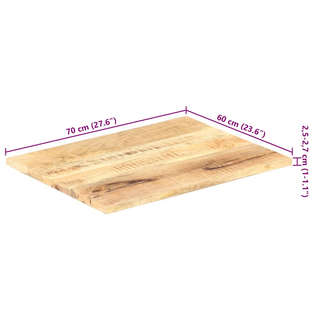Tischplatte Massivholz Mango 25-27 mm 70x60 cm