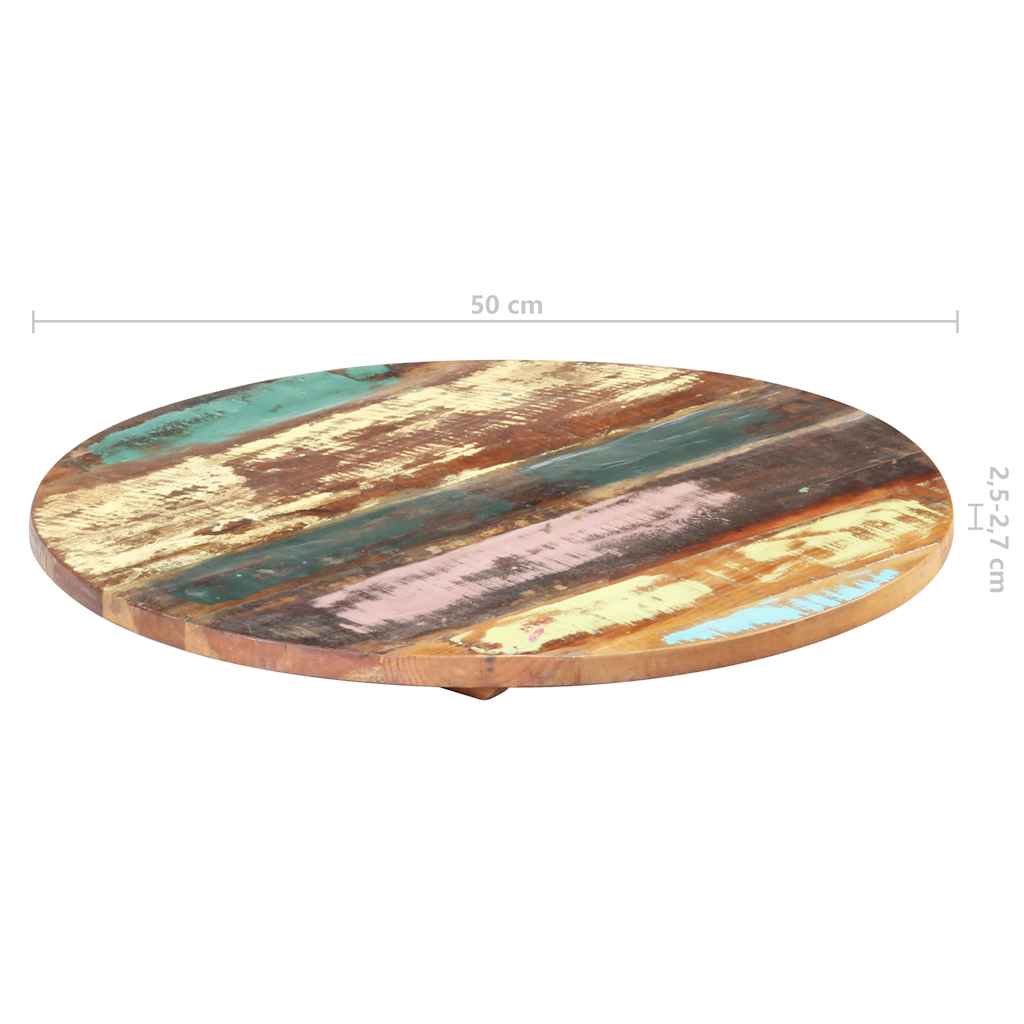 Tischplatte Rund 50 cm 25-27 mm Altholz Massiv