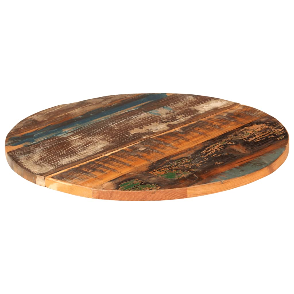 Tischplatte Rund 60 cm 25-27 mm Altholz Massiv