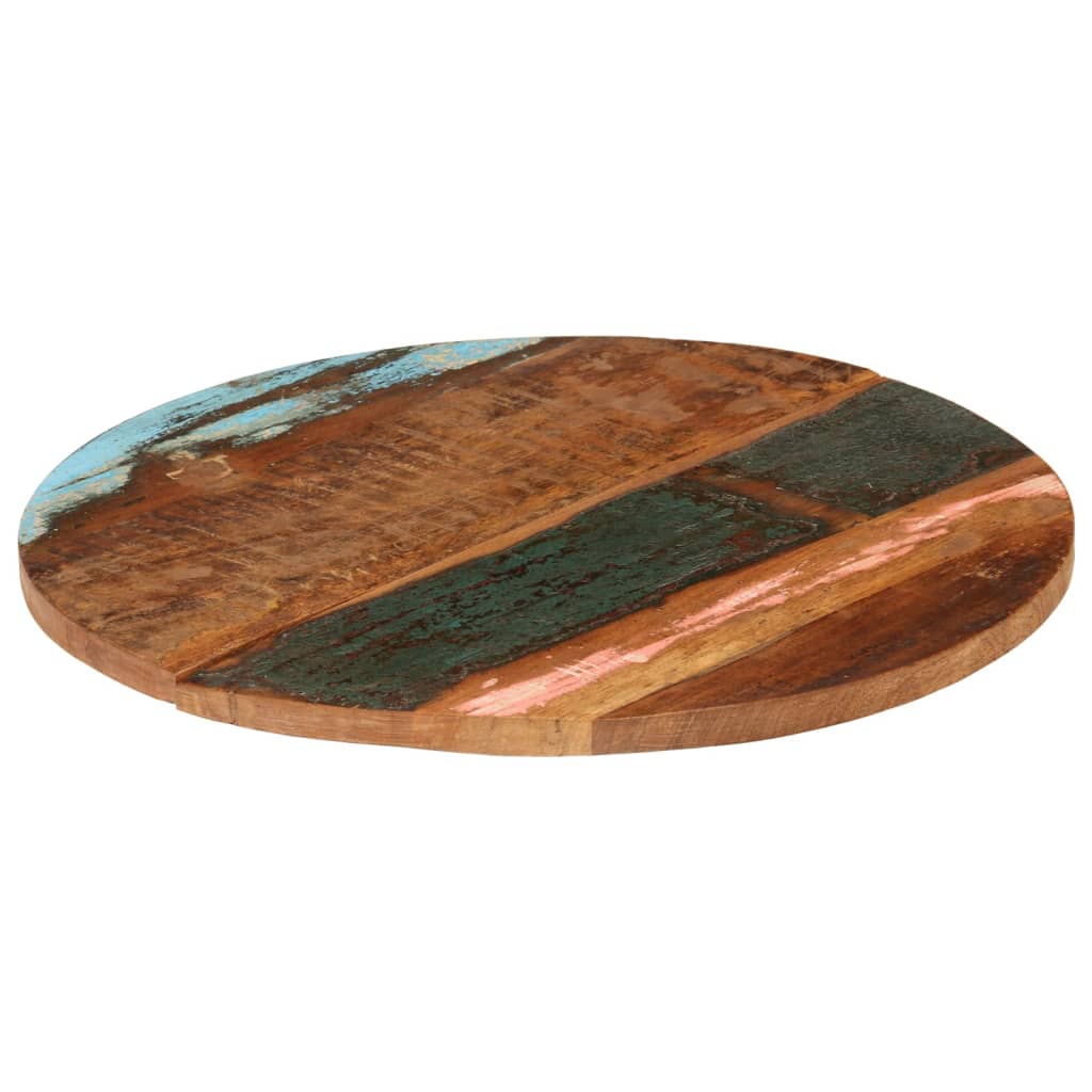 Tischplatte Rund 70 cm 25-27 mm Altholz Massiv