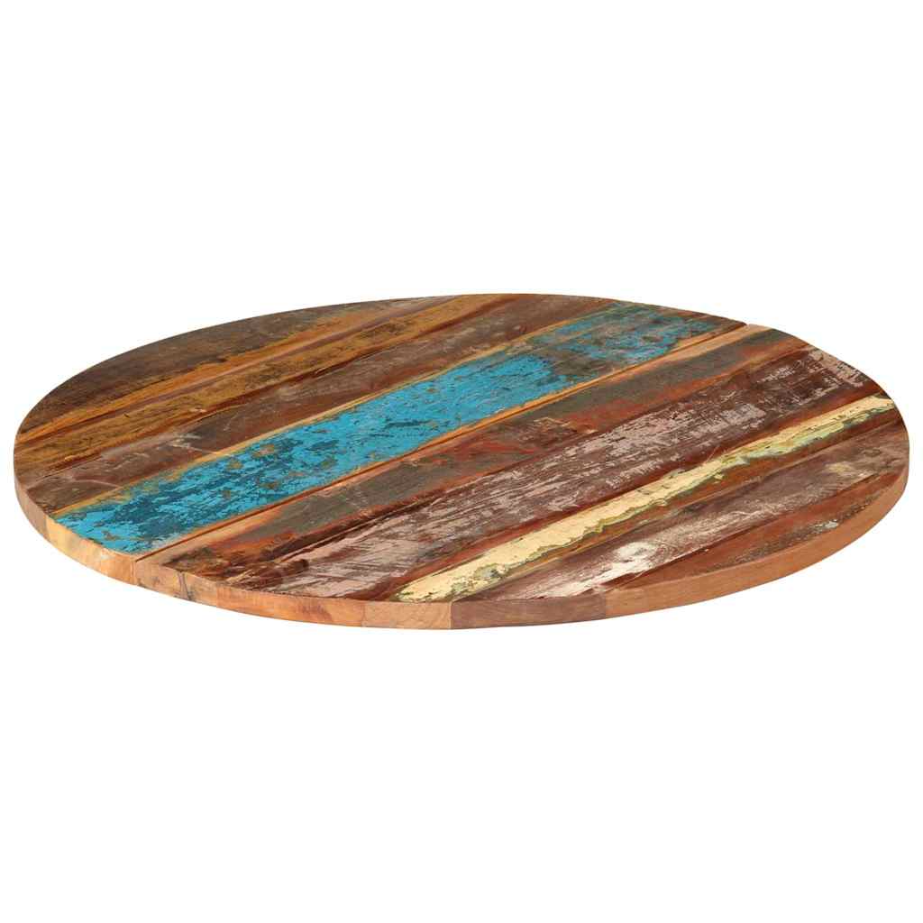 Tischplatte Rund 80 cm 25-27 mm Altholz Massiv