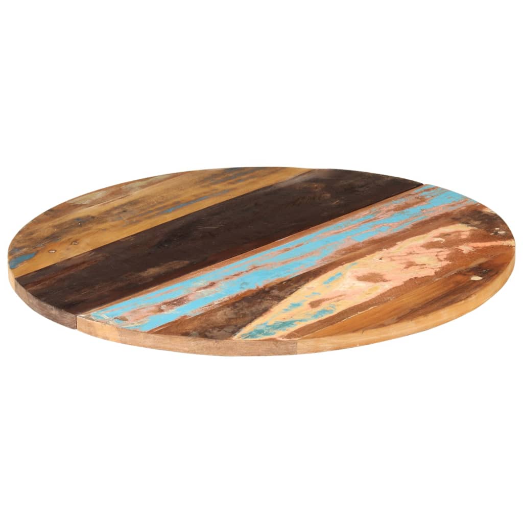 Tischplatte Rund 80 cm 25-27 mm Altholz Massiv
