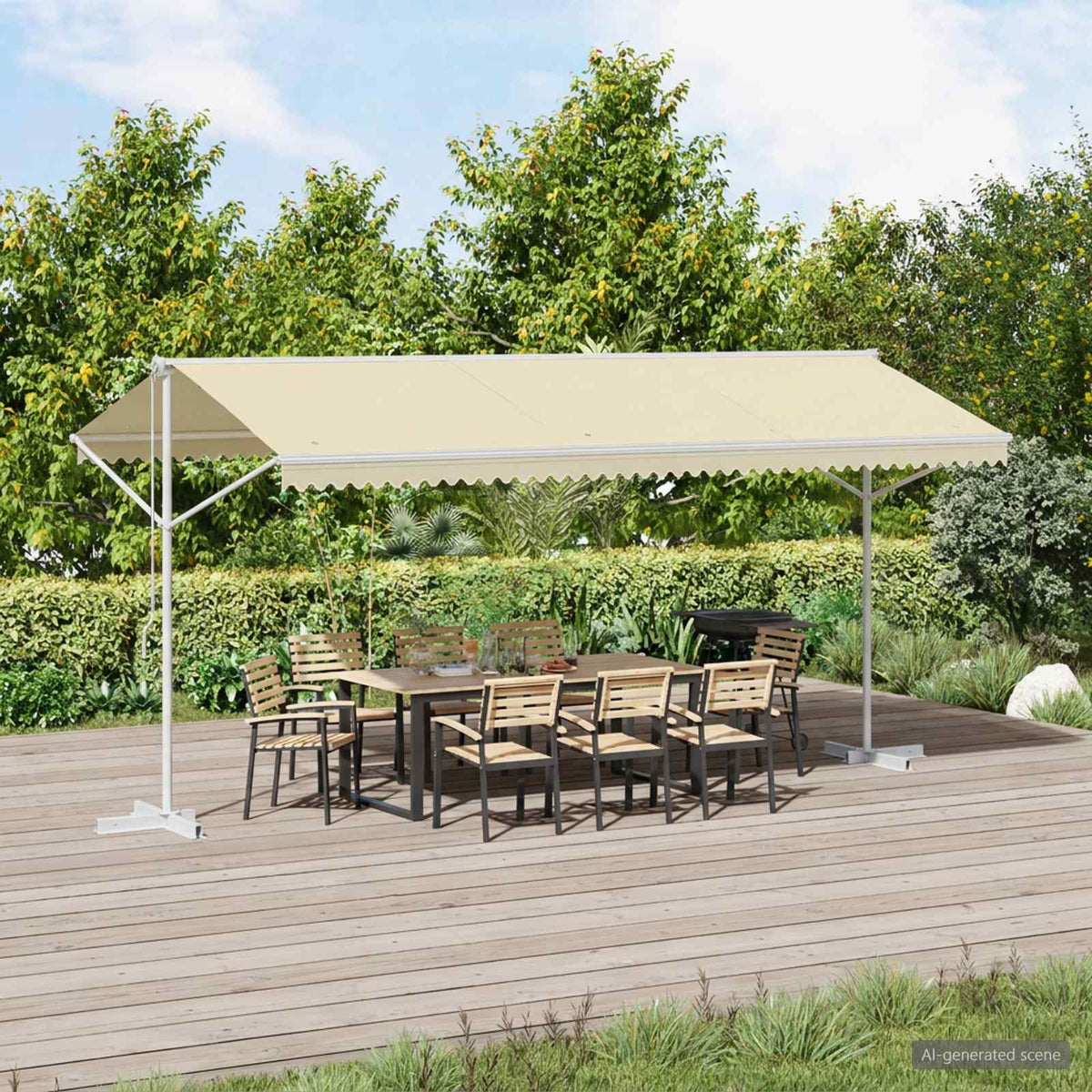 Freistehende Markise 500x300 cm Creme
