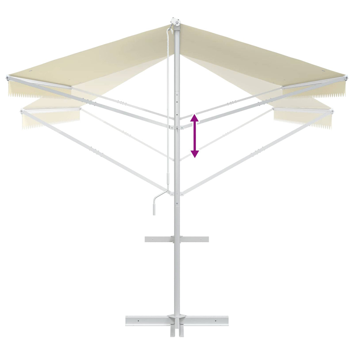 Freistehende Markise 500x300 cm Creme
