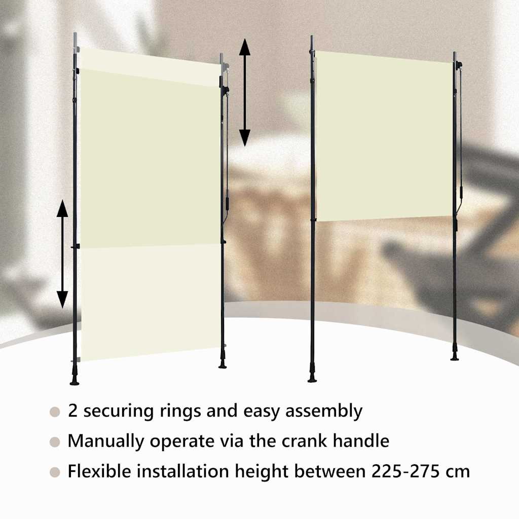 Außenrollo 120 x 270 cm Creme