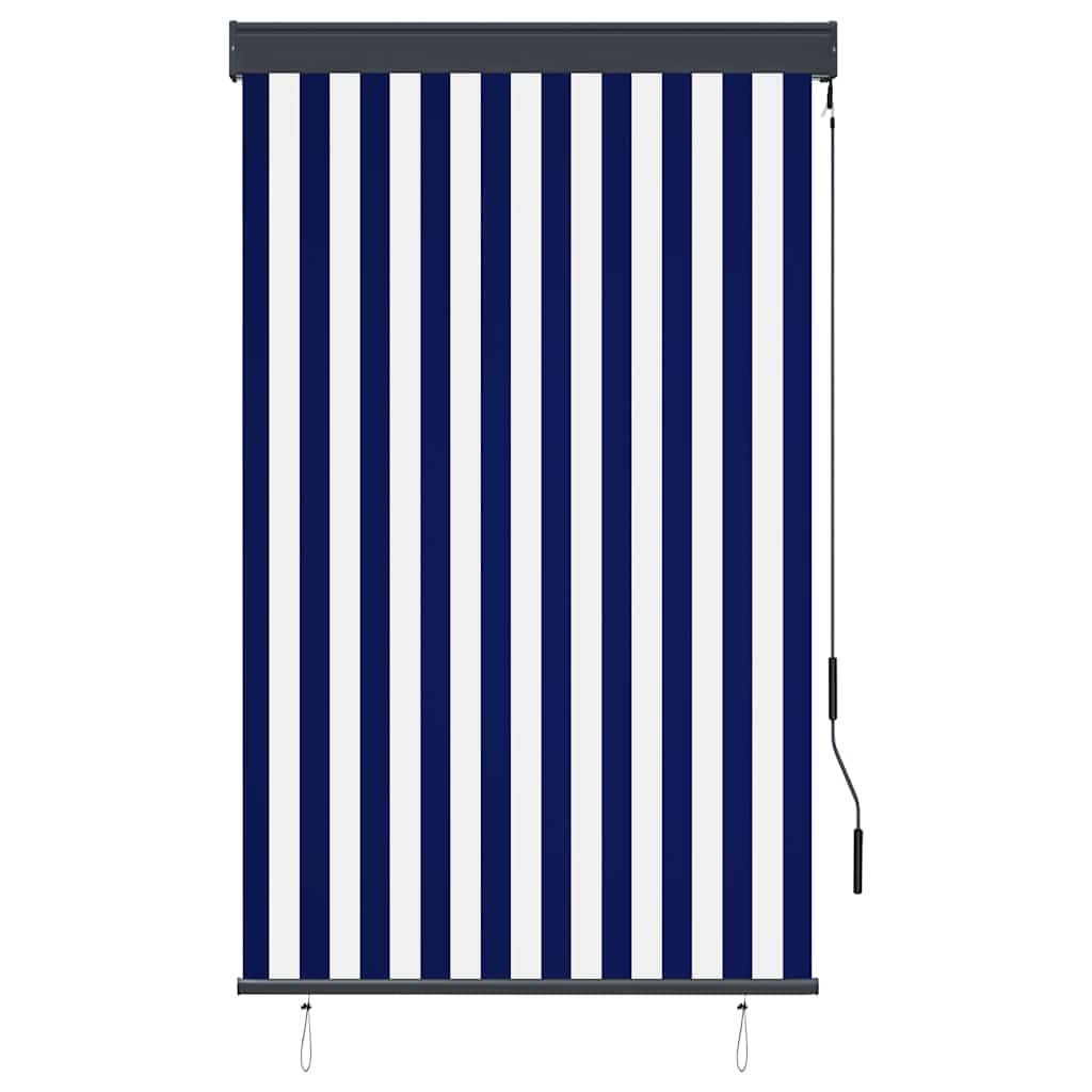 Außenrollo 100 x 250 cm Blau und Weiß