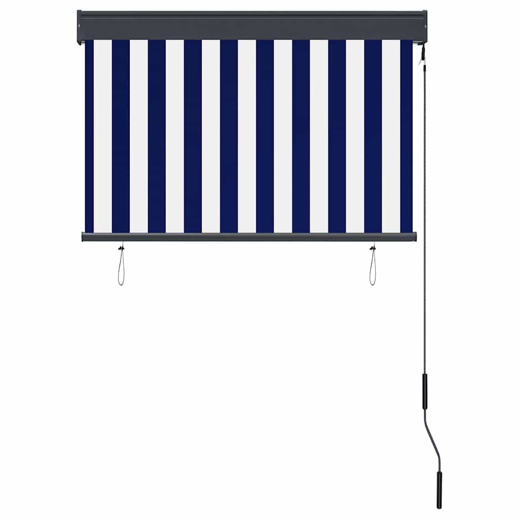 Außenrollo 100 x 250 cm Blau und Weiß