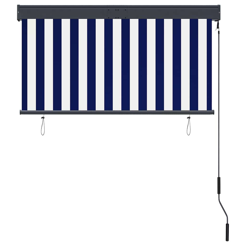 Außenrollo 120 x 250 cm Blau und Weiß
