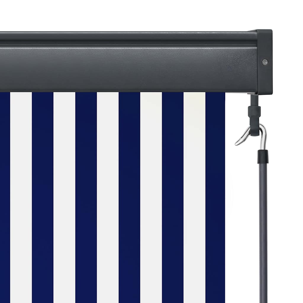 Außenrollo 120 x 250 cm Blau und Weiß