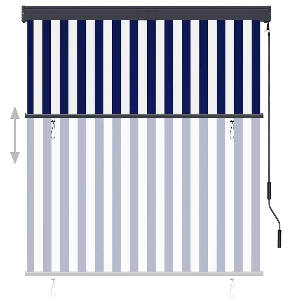 Außenrollo 140x250 cm Blau und Weiß