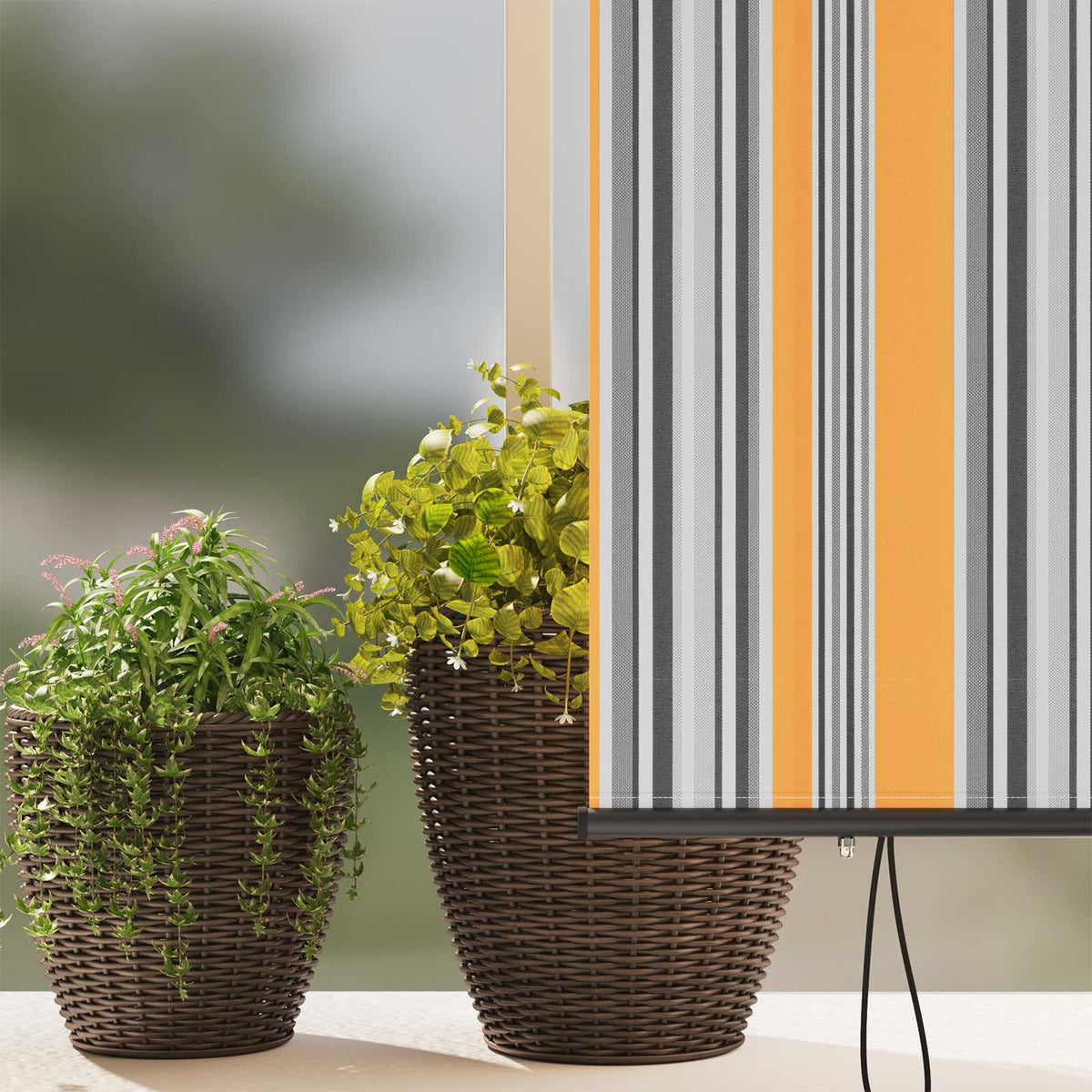 Außenrollo 140x250 cm Gelb und Blau
