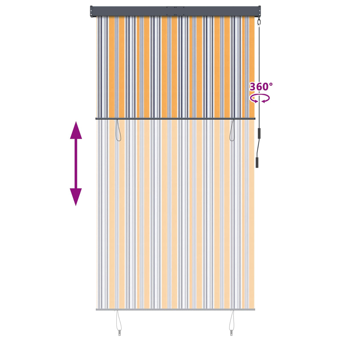 Außenrollo 140x250 cm Gelb und Blau
