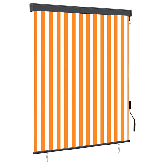 Außenrollo 140x250 cm Weiß und Orange