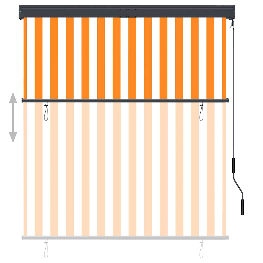 Außenrollo 140x250 cm Weiß und Orange