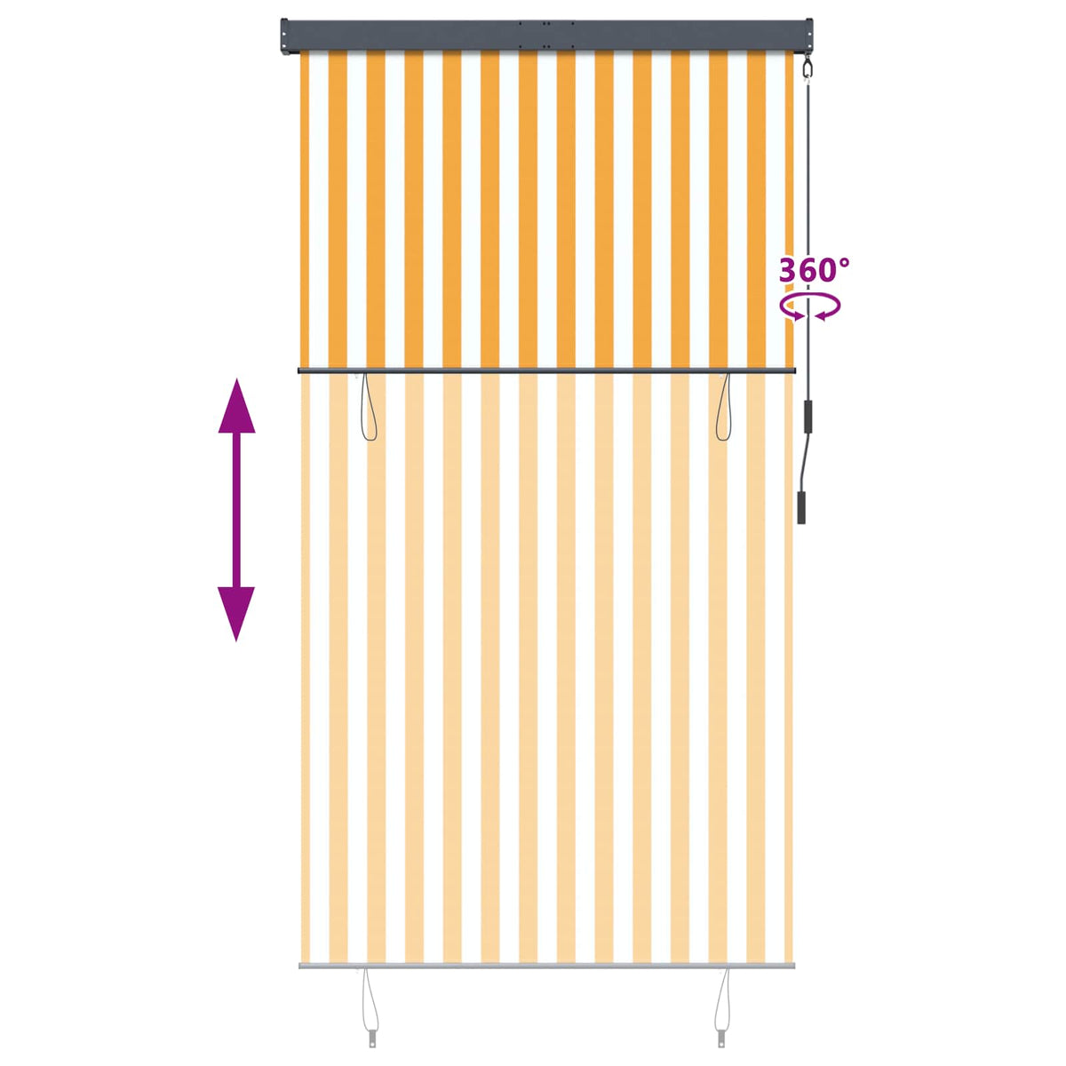 Außenrollo 140x250 cm Weiß und Orange