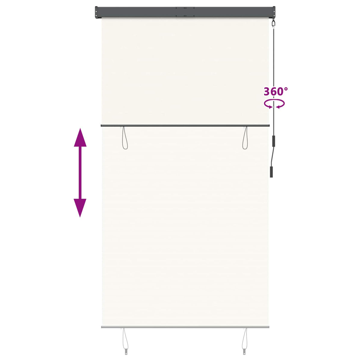 Außenrollo 140x250 cm Creme