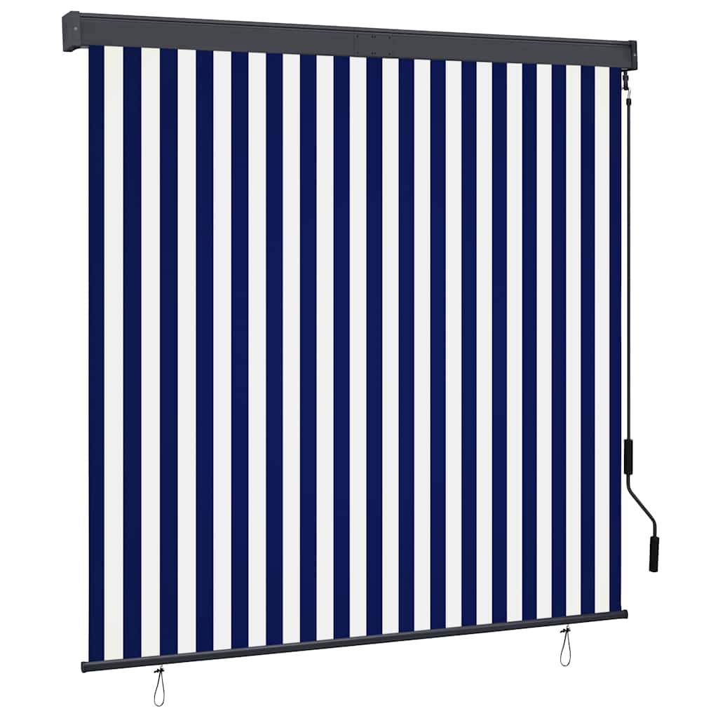 Außenrollo 160x250 cm Blau und Weiß