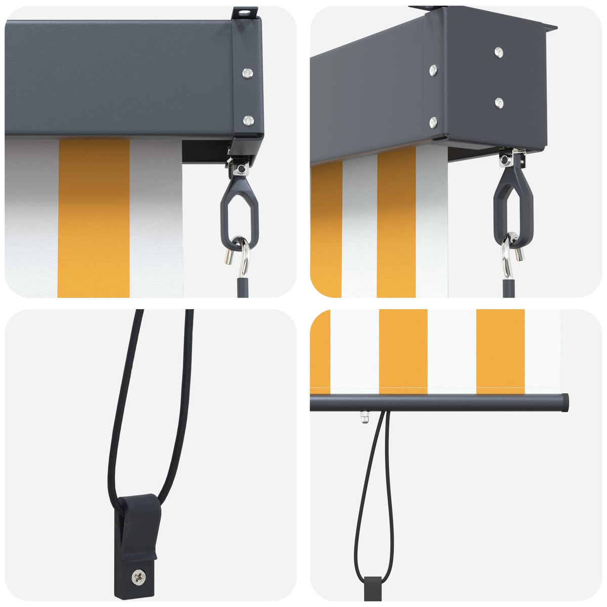 Außenrollo 160x250 cm Weiß und Orange