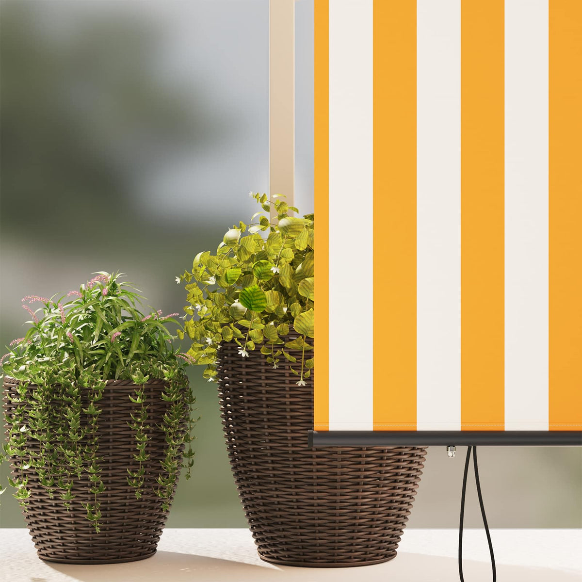 Außenrollo 160x250 cm Weiß und Orange