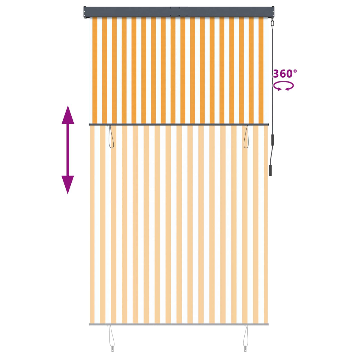 Außenrollo 160x250 cm Weiß und Orange