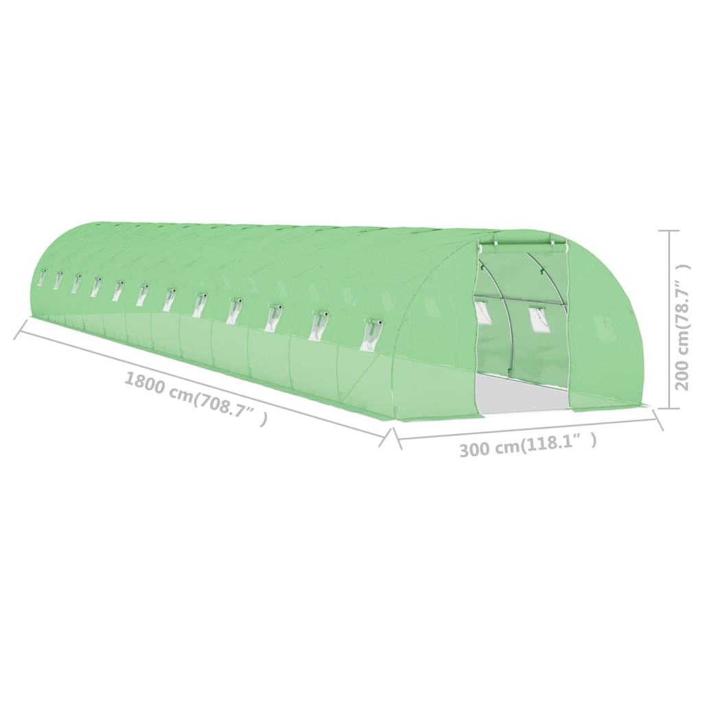 Gewächshaus 54 m² 18×3×2 m
