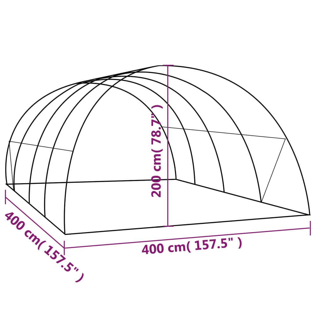 Gewächshaus 16 m² 4x4x2 m