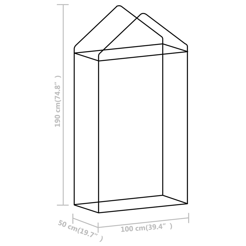 Gewächshaus mit Stahlrahmen 0,5 m² 1x0,5x1,9 m