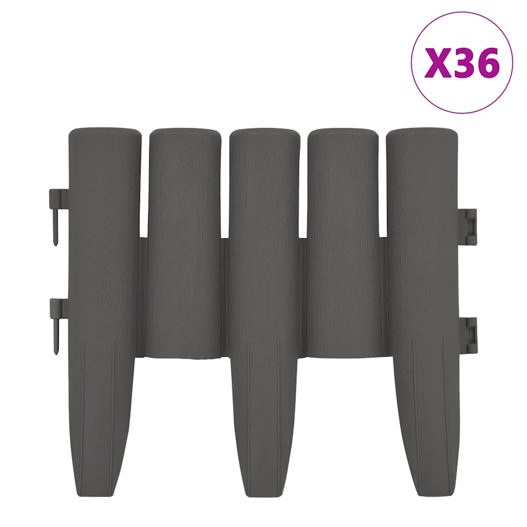 Rasenkanten 36 Stk. Grau 10 m PP