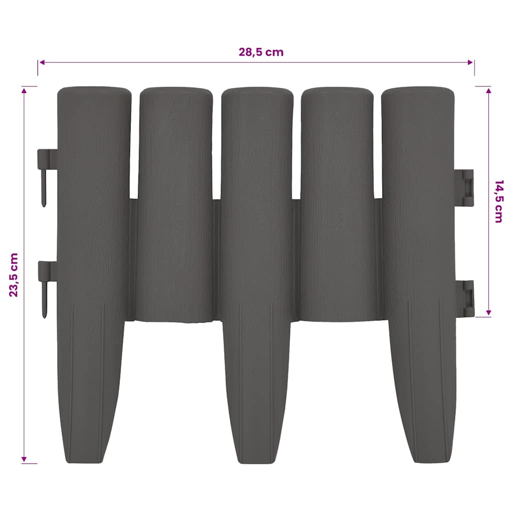 Rasenkanten 36 Stk. Grau 10 m PP